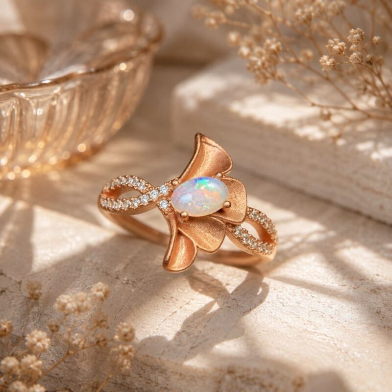 Sterling Silver Australian Crystal Opal Ring