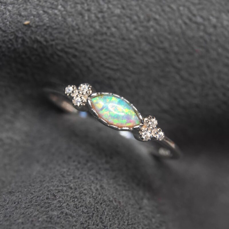 Sterling Silver Australian Crystal Opal Ring