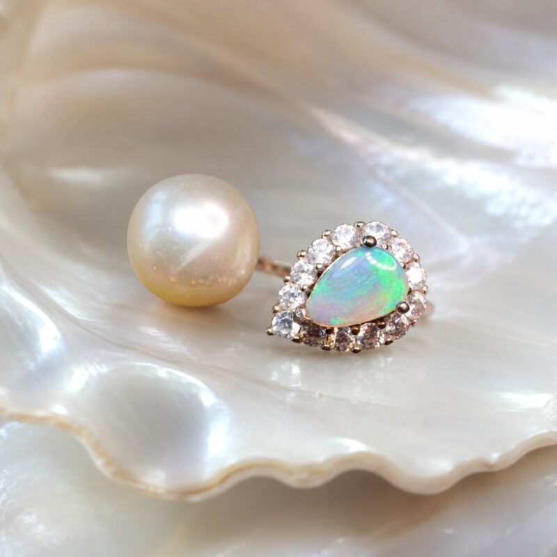 Sterling Silver Australian Crystal Opal Ring