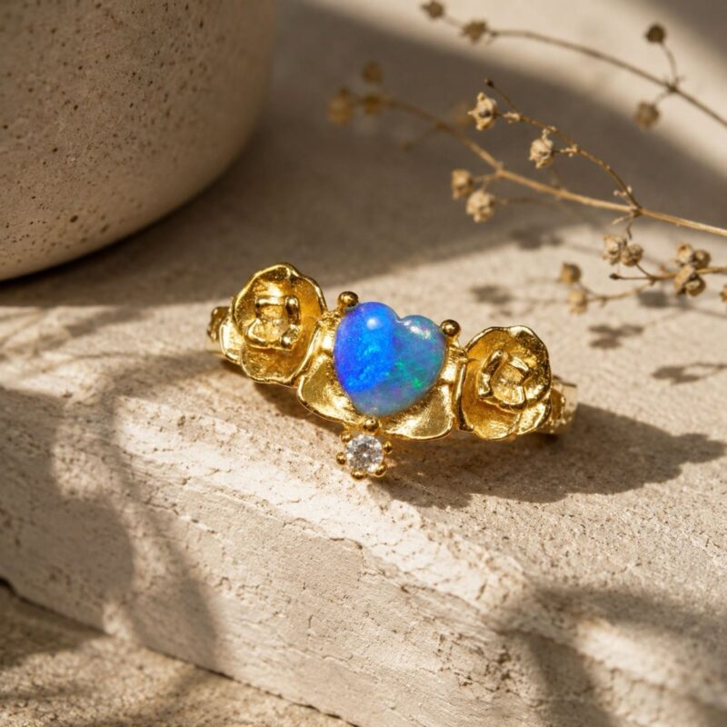 Sterling Silver Australian Crystal Opal Ring