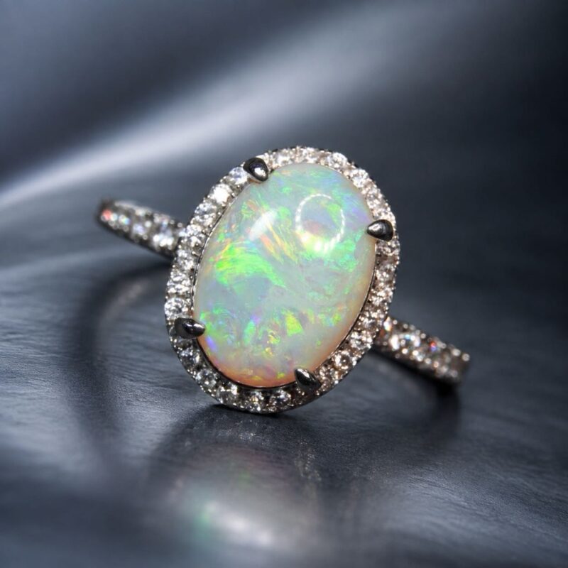 Sterling Silver Australian Crystal Opal Ring
