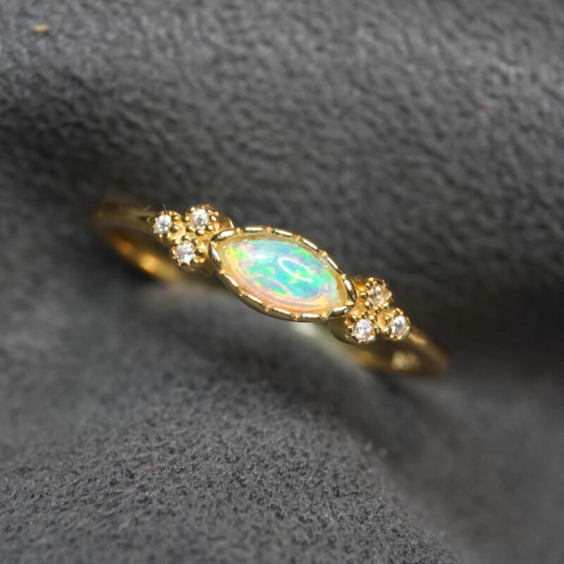 Sterling Silver Australian Crystal Opal Ring