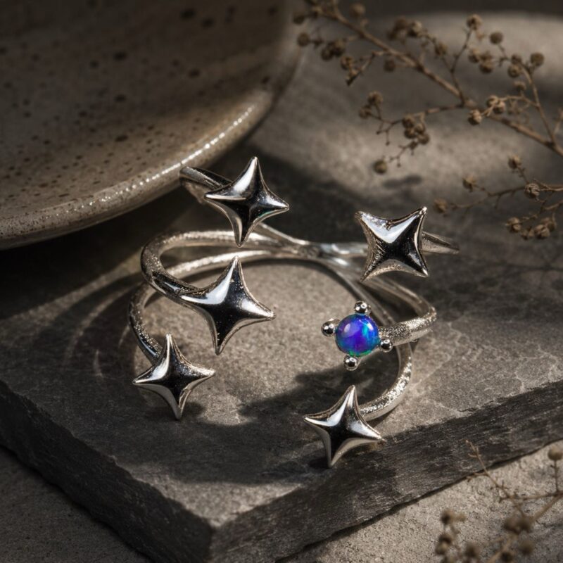 Sterling Silver Australian Crystal Opal Ring