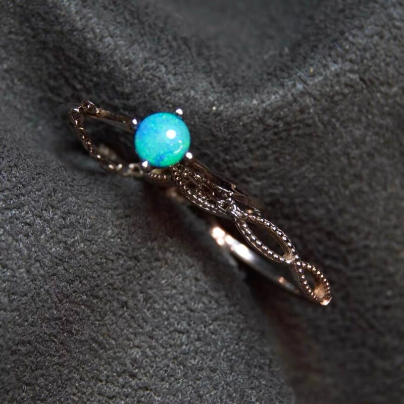 Sterling Silver Australian Crystal Opal Ring