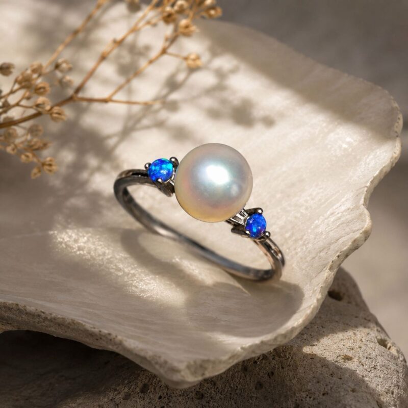 Sterling Silver Australian Crystal Opal Ring