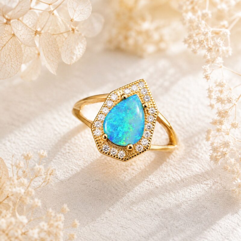Sterling Silver Australian Crystal Opal Ring