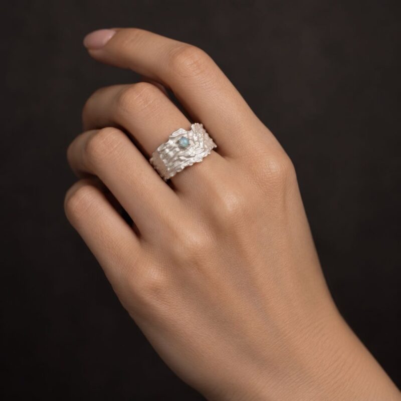 Sterling Silver Australian Crystal Opal Ring