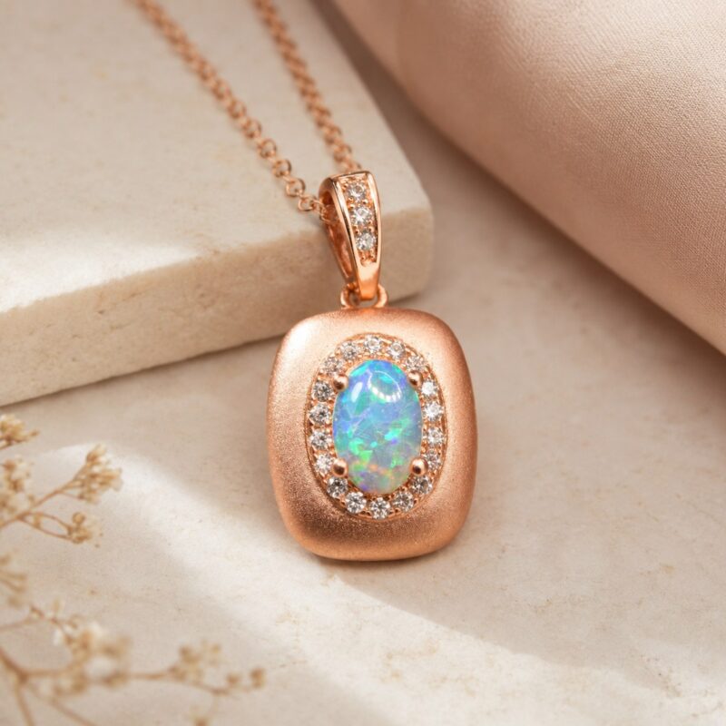 Sterling Silver Australian Crystal Opal Pendant