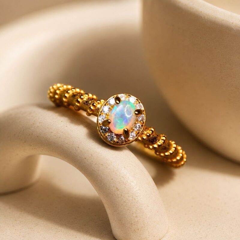 Sterling Silver Australian Crystal Opal Ring
