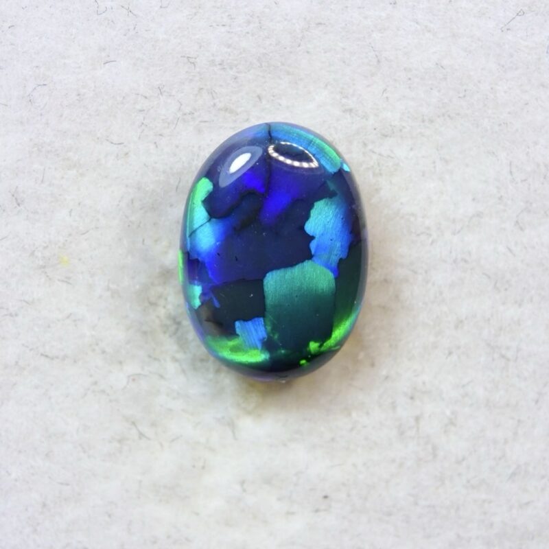 Australian Black Opal with a Flagstone Mosaic Pattern