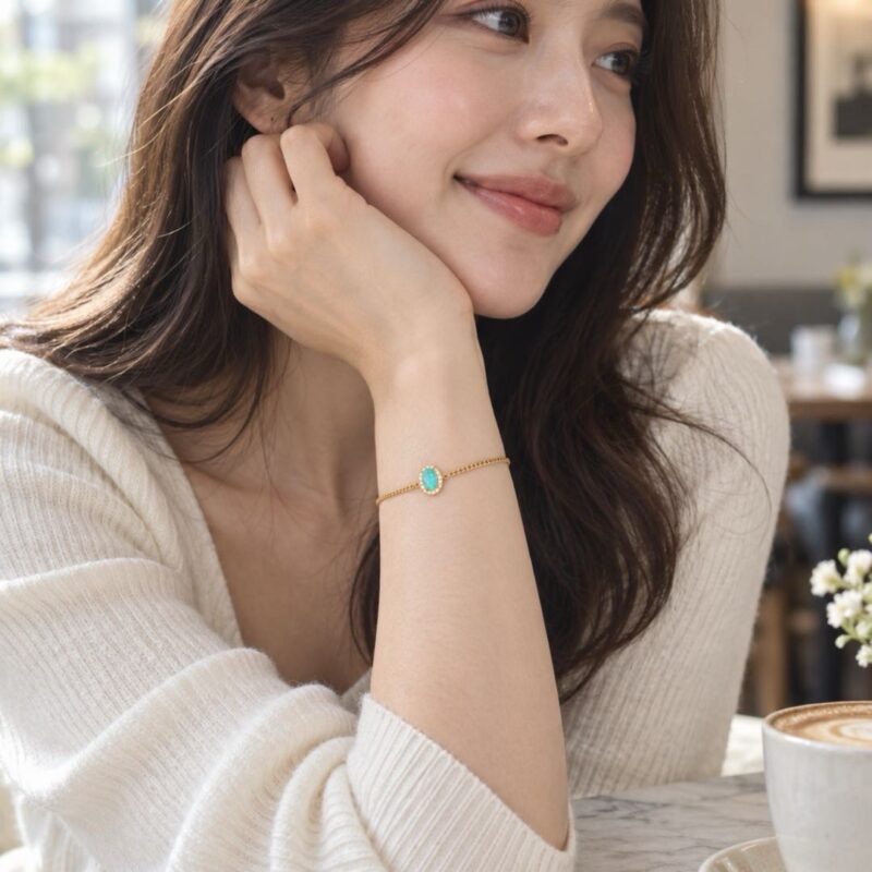 925 Sterling Silver Australian Crystal Opal Bracelet