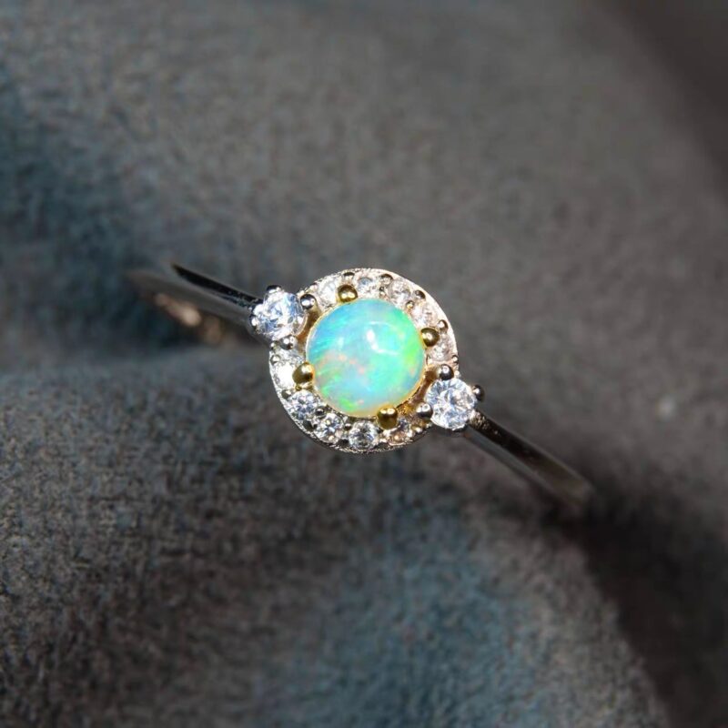 Sterling Silver Australian Crystal Opal Ring