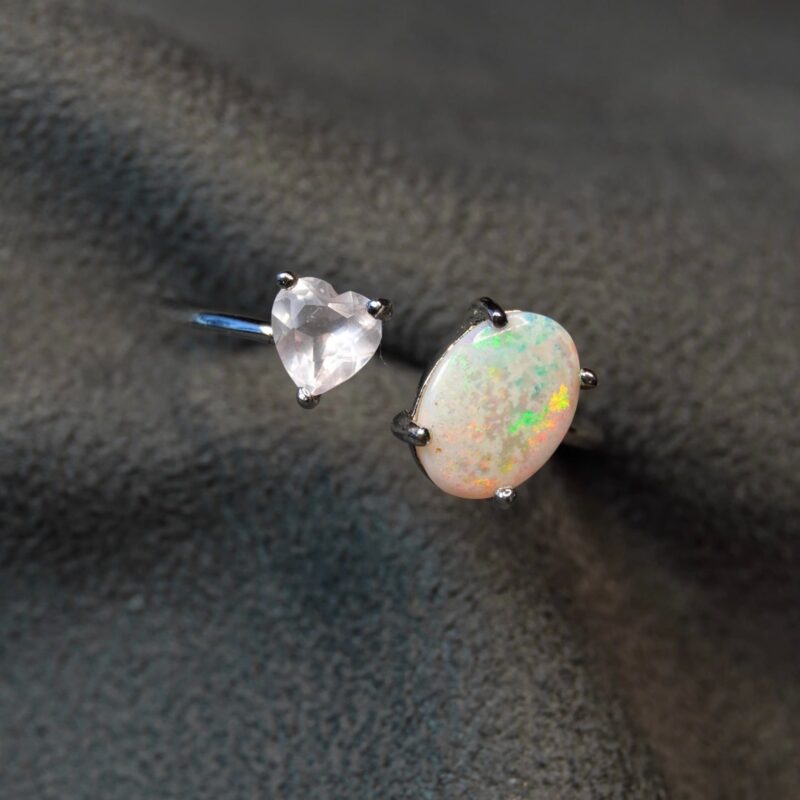 Sterling Silver Australian Crystal Opal Ring