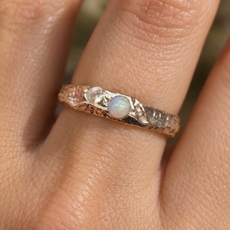 Sterling Silver Crystal Opal Ring