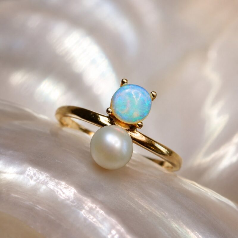 Sterling Silver Australian Crystal Opal Ring
