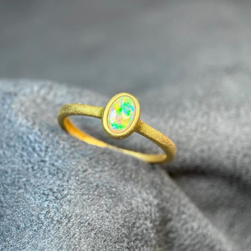 Sterling Silver Australian Crystal Opal Ring