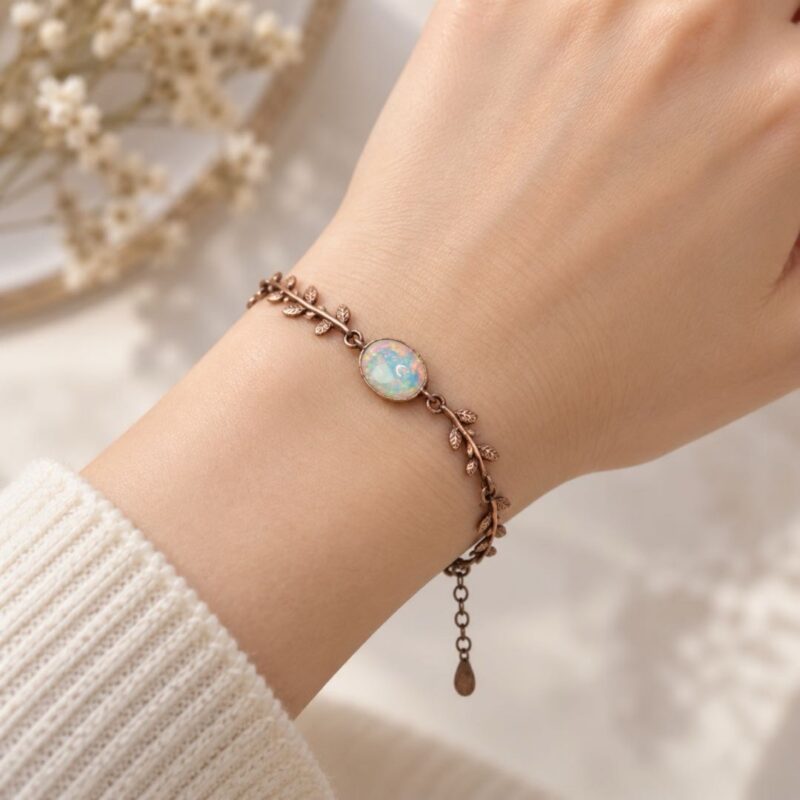 Sterling Silver Australian Crystal Opal Bracelet