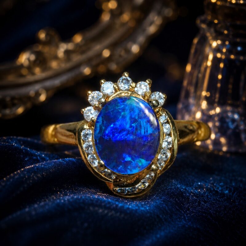 18K Gold Australian Boulder Opal Ring