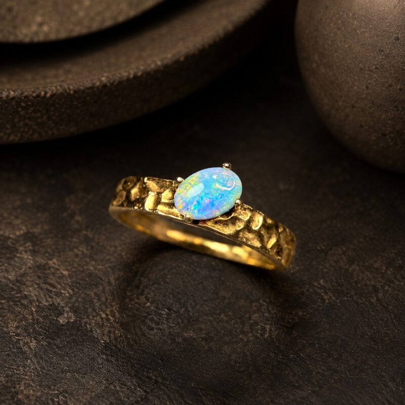 Sterling Silver Australian Crystal Opal Ring