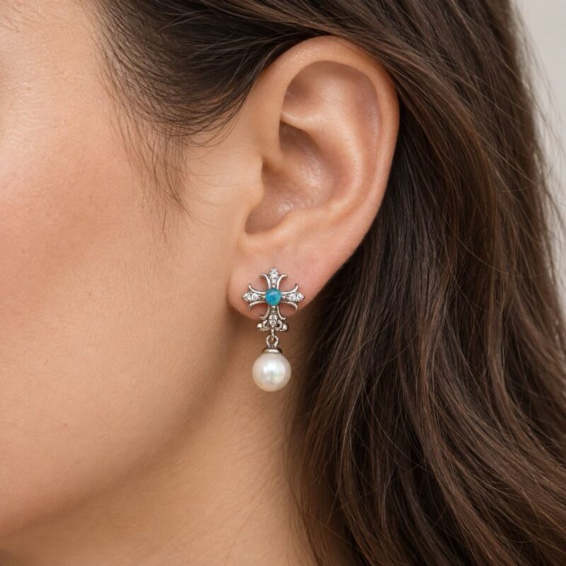 Sterling Silver Crystal Opal Earrings