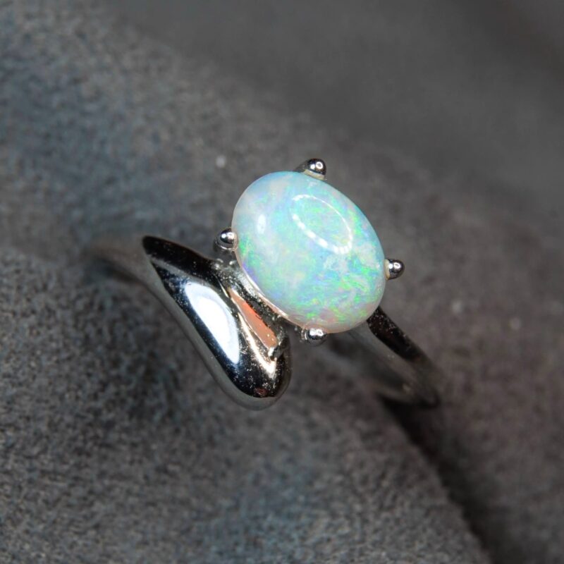 Sterling Silver Australian Crystal Opal Ring