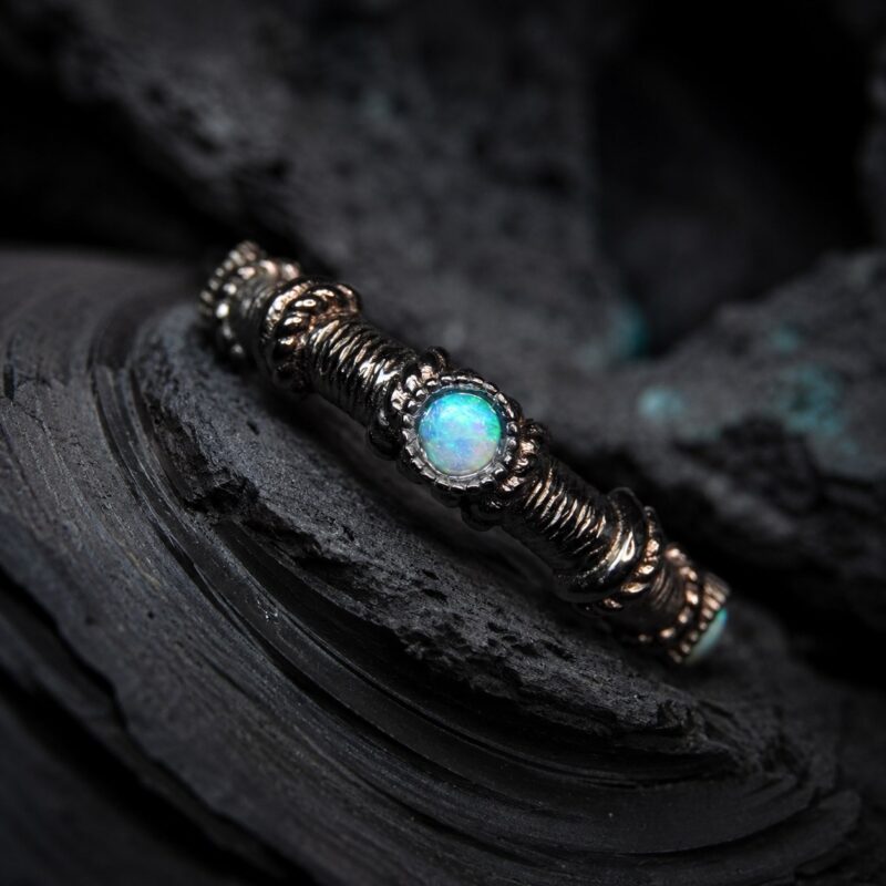 Sterling Silver Australian Crystal Opal Ring
