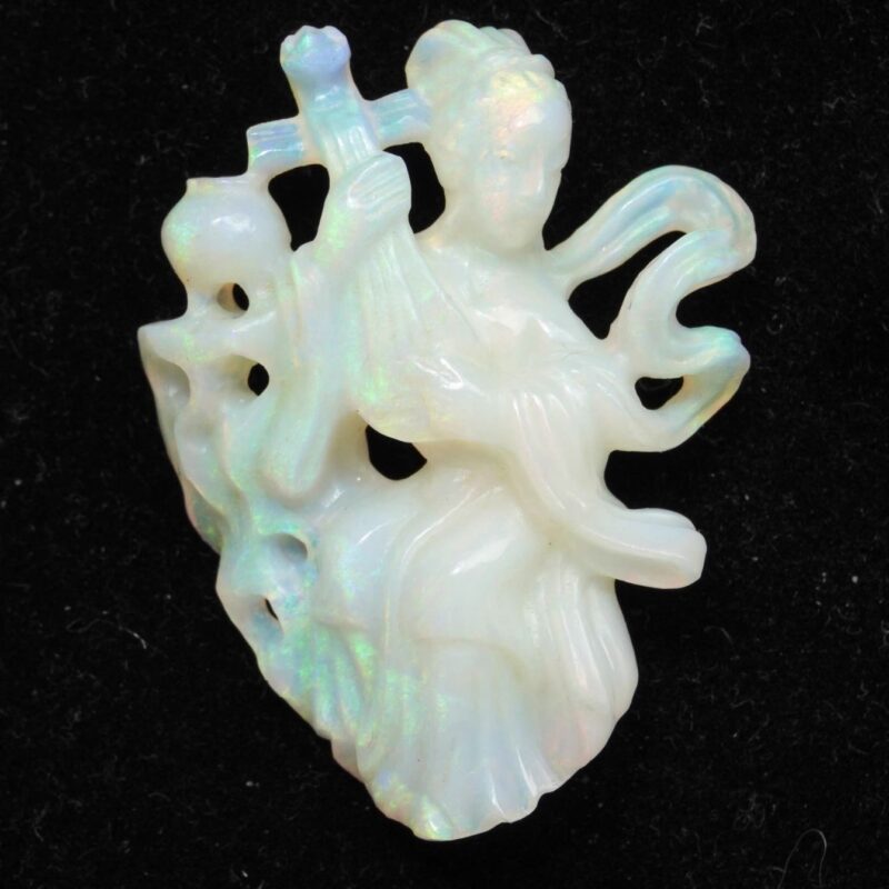 "Veiled Melody" Australian Crystal Opal Carving