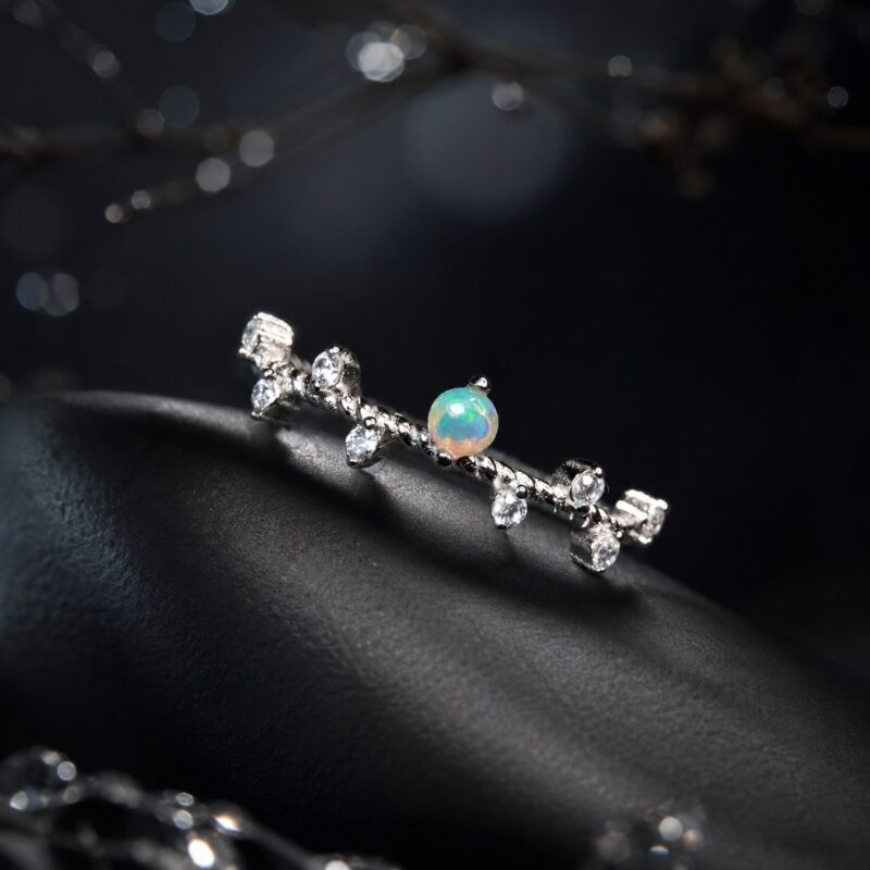 Sterling Silver Australian Crystal Opal Ring