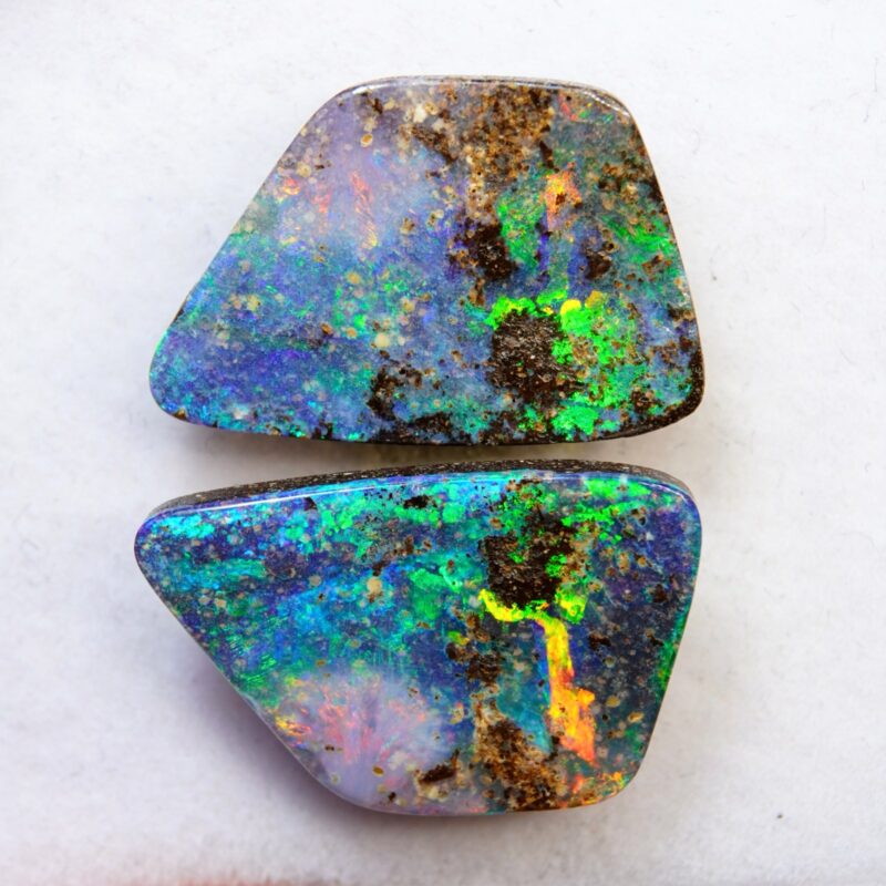 Australian Boulder Opal Bookmatched Pair
