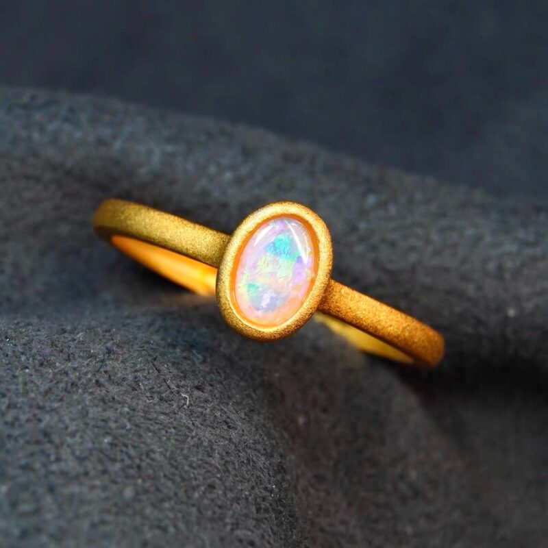 Sterling Silver Australian Crystal Opal Ring