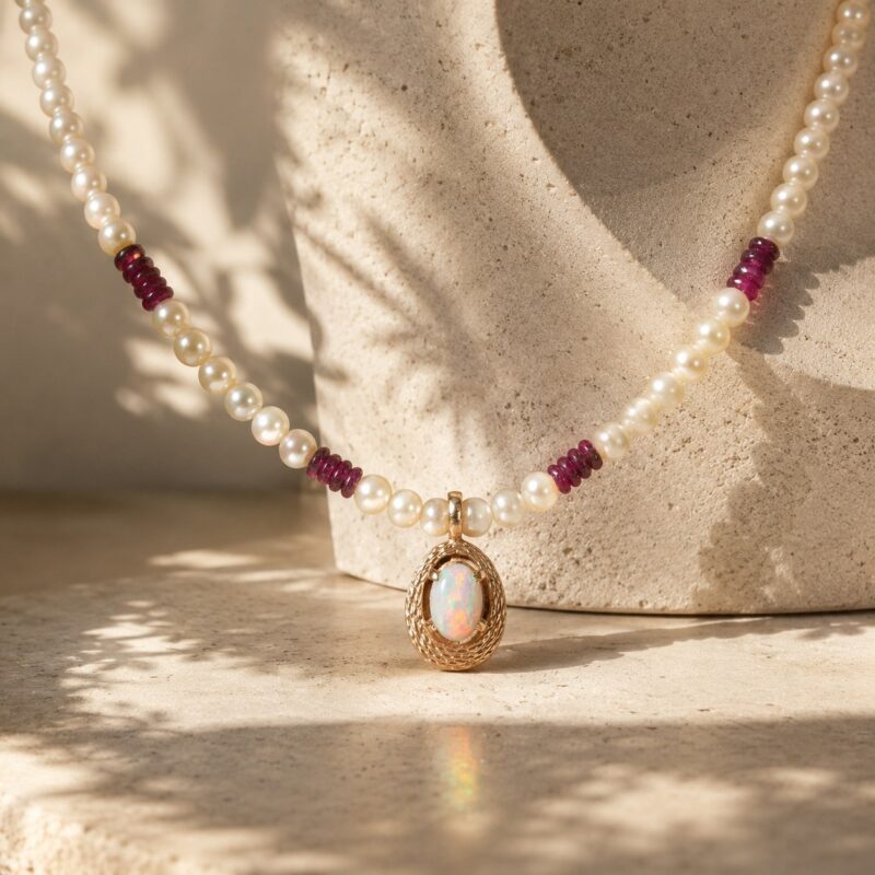 18K/10K Gold Australian Crystal Opal Pendant