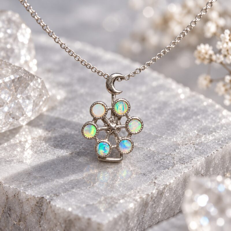 Sterling Silver Australian Crystal Opal Cluster Pendant