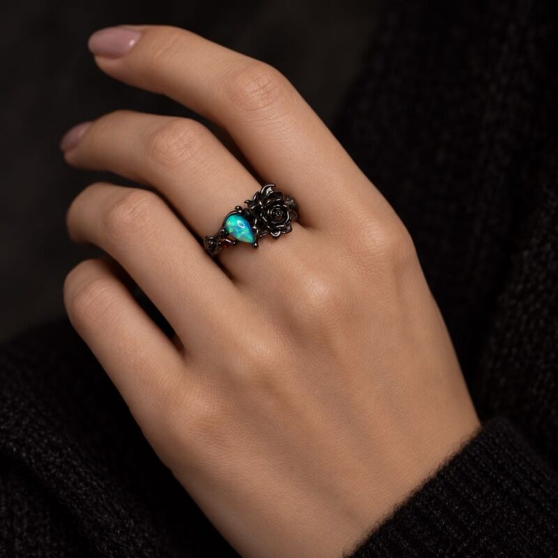 Sterling Silver Australian Crystal Opal Ring