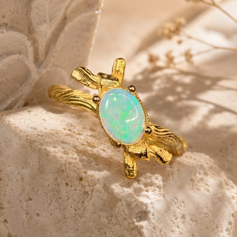 Sterling Silver Australian Crystal Opal Ring