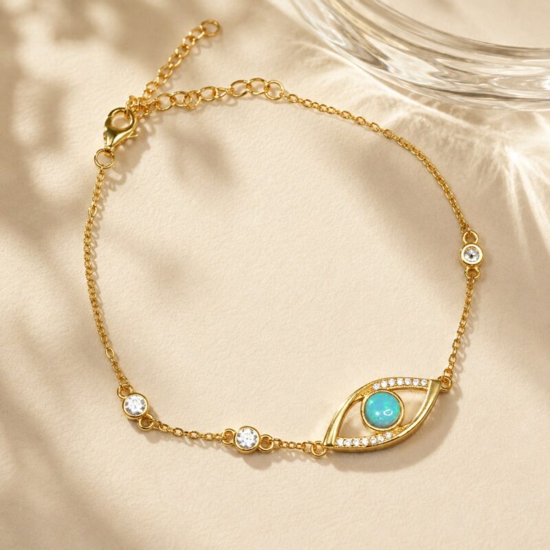Sterling Silver Australian Crystal Opal Bracelet