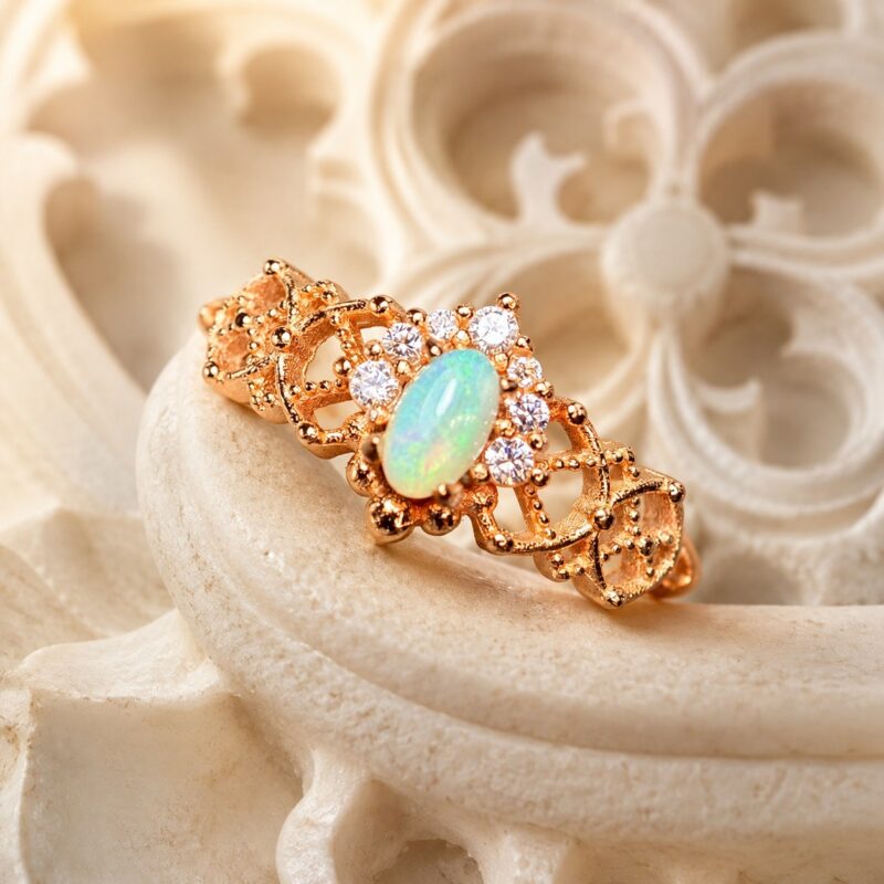 Sterling Silver Australian Crystal Opal Ring