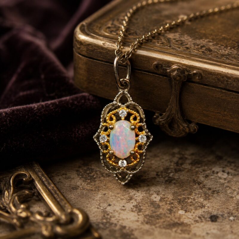Sterling Silver Australian Crystal Opal Pendant