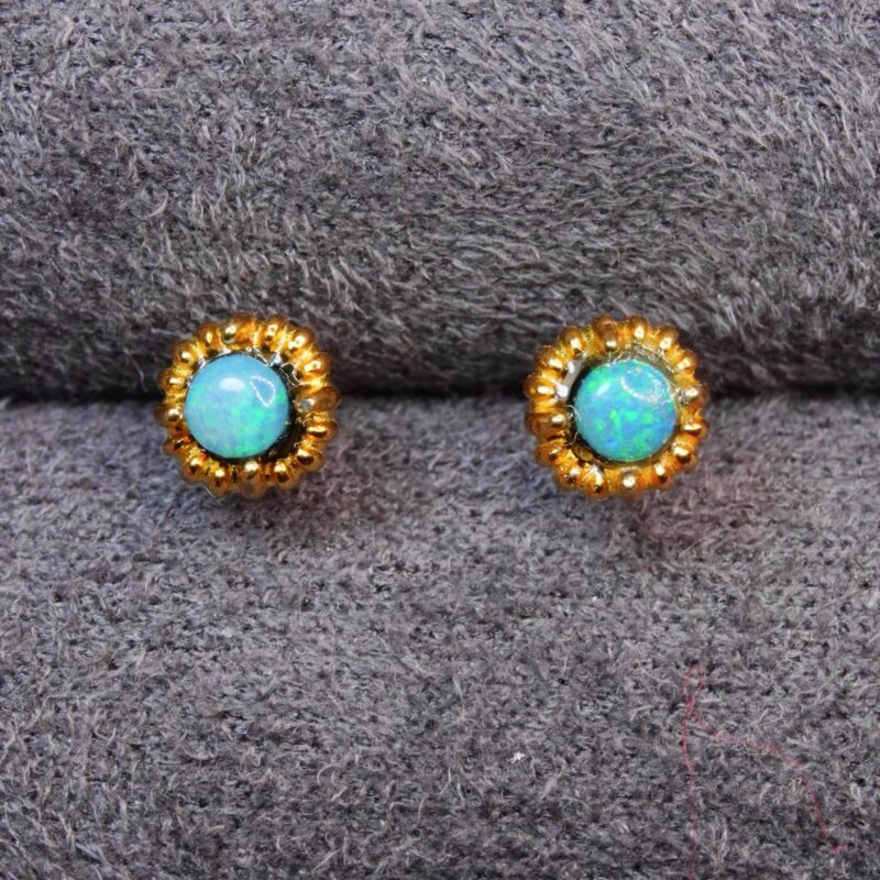 Sterling Silver Australian Crystal Opal Stud Earrings