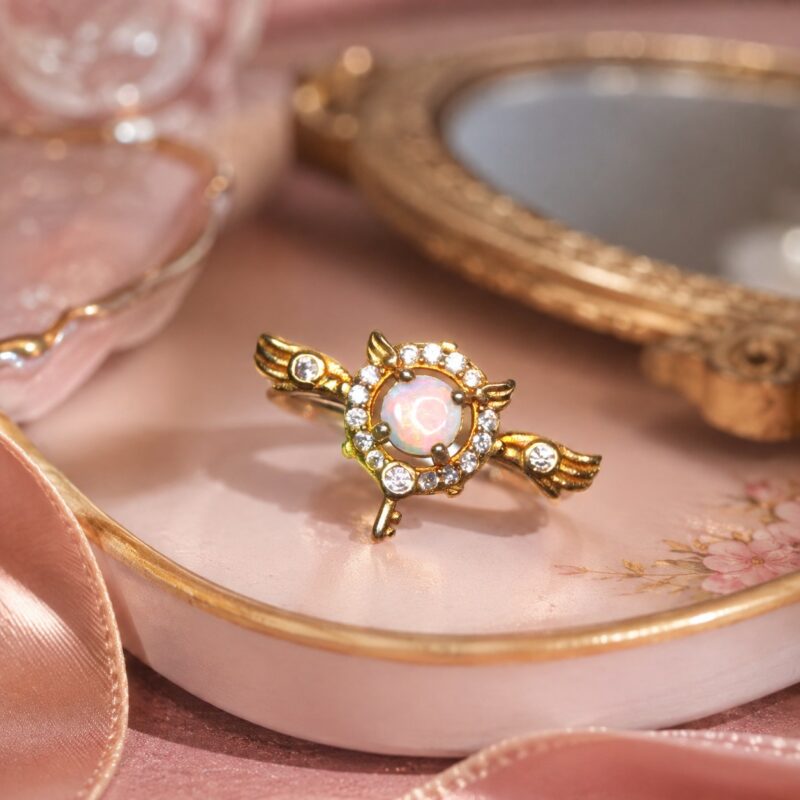 "Cardcaptor Sakura" Sterling Silver Australian Crystal Opal Ring