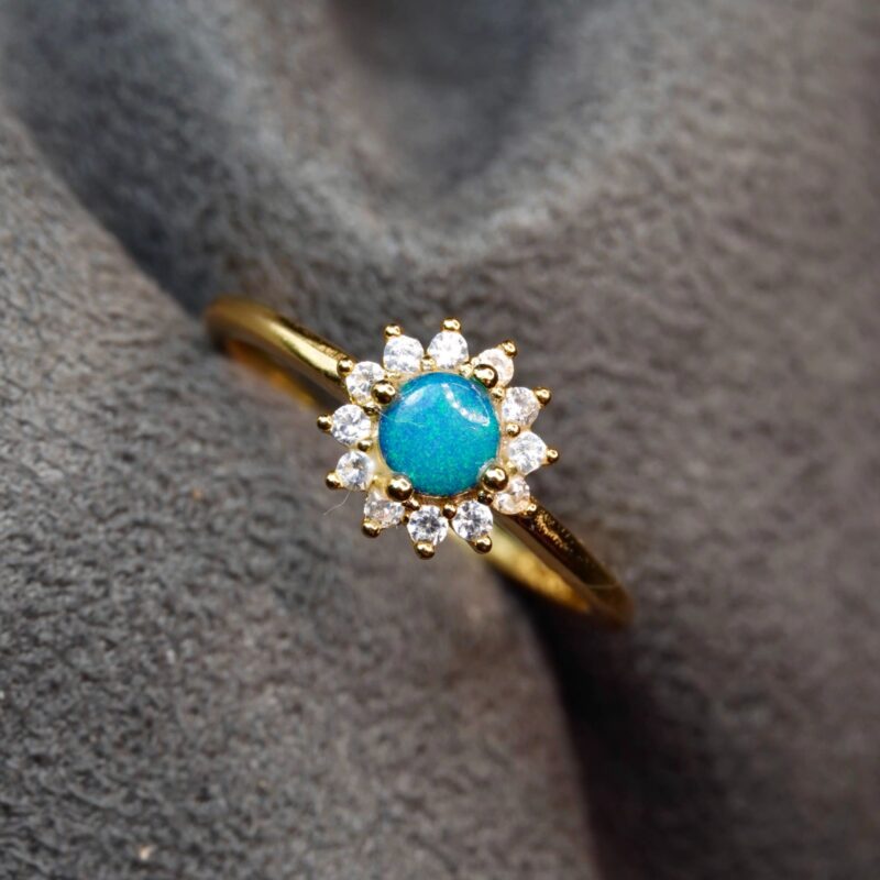 Sterling Silver Australian Crystal Opal Ring