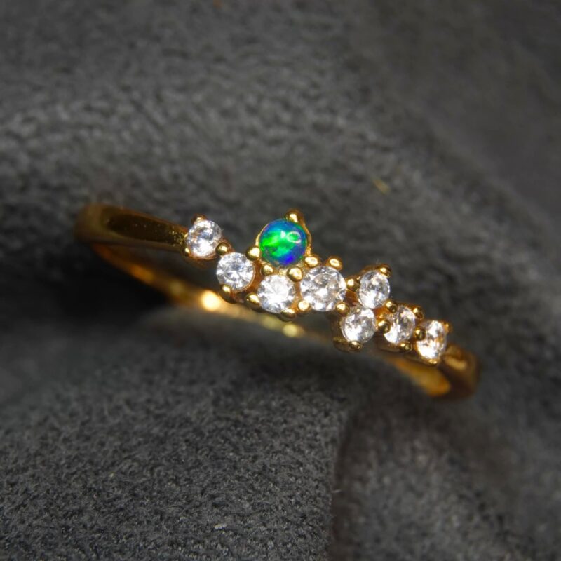 Sterling Silver Australian Crystal Opal Ring