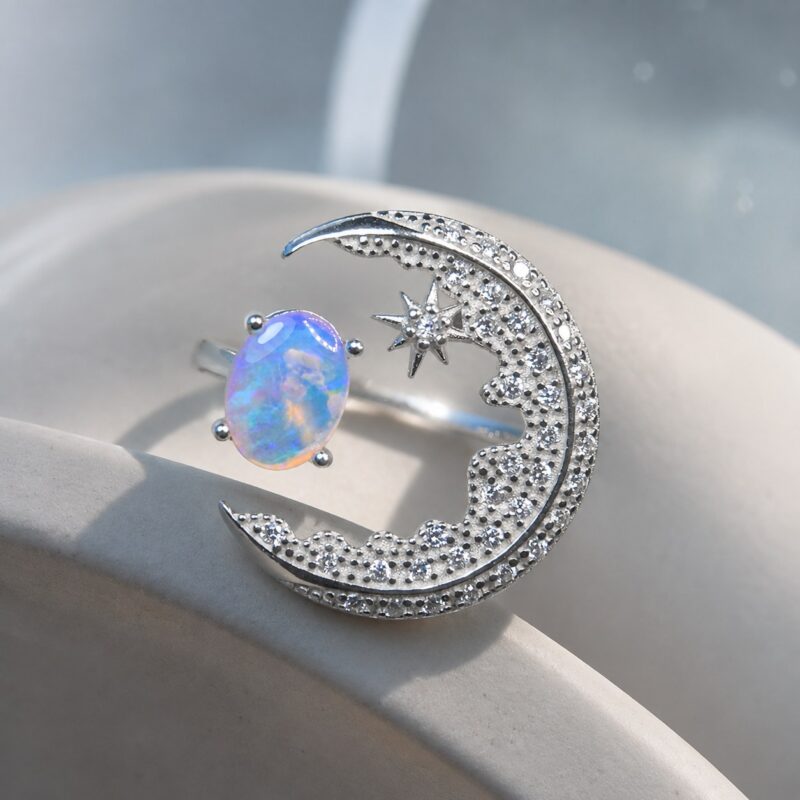 Sterling Silver Australian Crystal Opal Ring