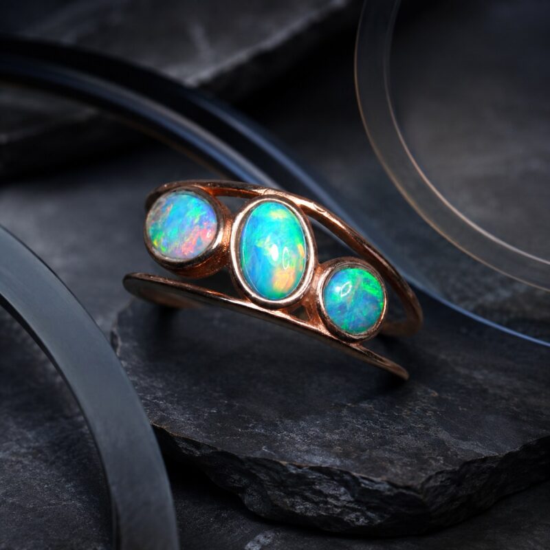 Sterling Silver Australian Crystal Opal Ring