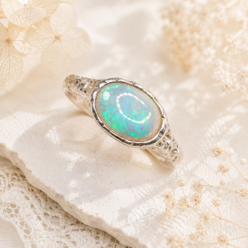 Sterling Silver Australian Crystal Opal Ring